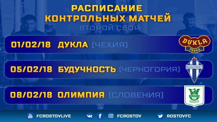 Стали известны соперники «Ростова» на втором сборе в Турции Стали известны соперники «Ростова» на втором сборе в Турции