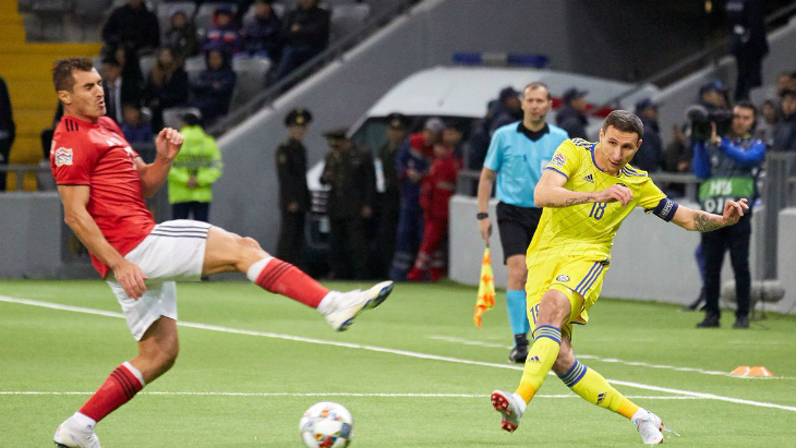 Грузия победила Казахстан в первом матче в истории Лиги наций