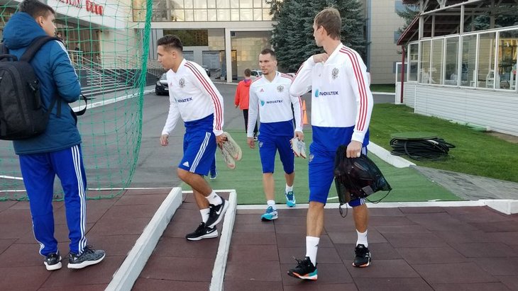Тренировка сборной России