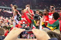 «Спартак» и фанаты празднуют чемпионство