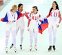 Сборная России (бронза): Юлия Скокова, Екатерина Шихова, Ольга Граф и Екатерина Лобышева